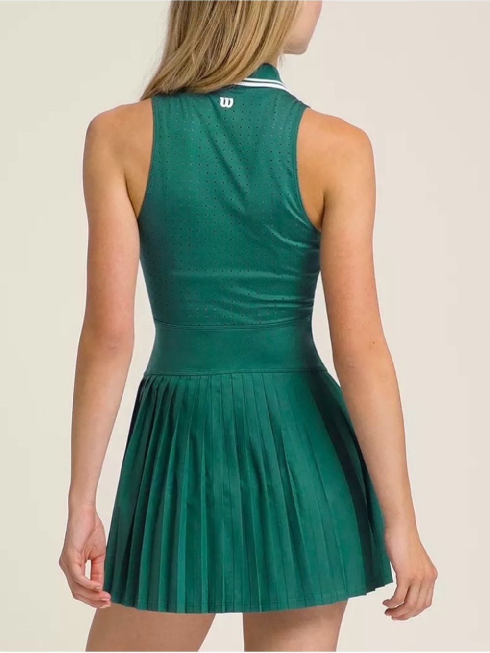 Wilson All Court Tennis Dress Green Pleated Athletic Golf Pickleball NWOT - Picture 2 of 12